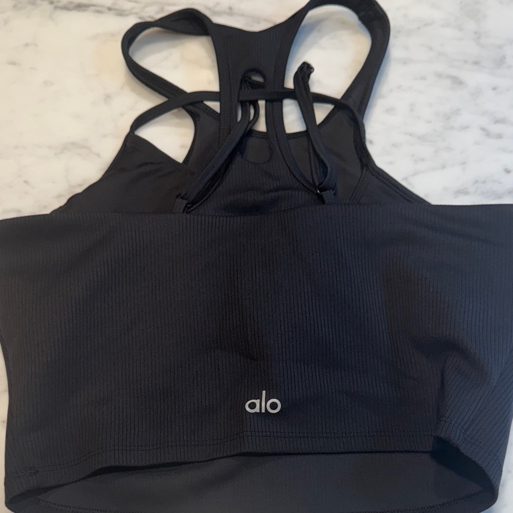 ALO Yoga Black Strappy Sports Bra